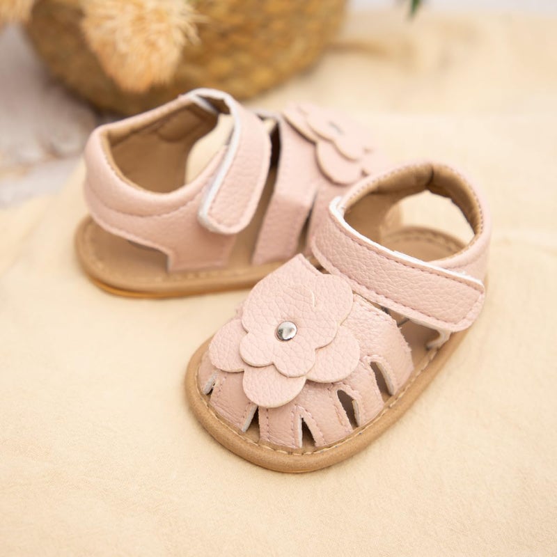 Babelvit Infant Baby Girl Boy Sandals Comfort Premium Summer Outdoor Casual Beach Shoes with Flower Bowknot Anti Slip Rubber Sole Newborn Toddler Prewalker First Walking Shoes - Image 4
